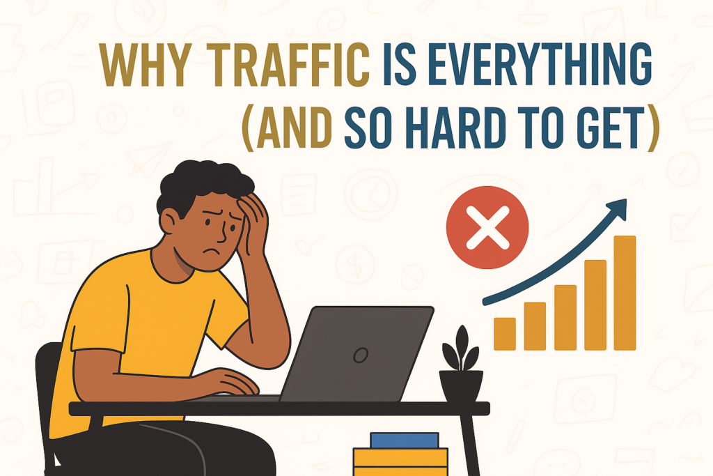 Website traffic importance and difficulty infographic.
