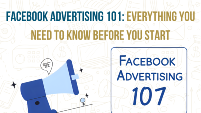 Illustrated megaphone with headline “Facebook Advertising 101: Everything You Need to Know Before You Start.