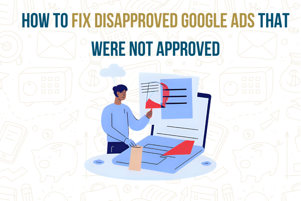 Digital marketer reviewing Google Ads disapproval issues on computer screen